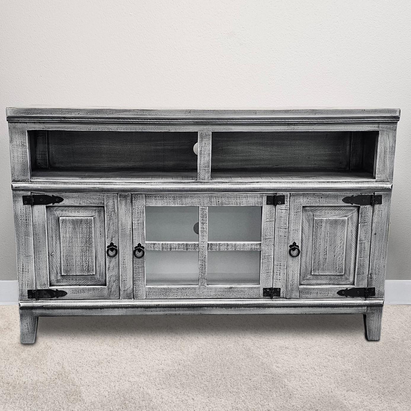 PFC Furniture Industries TV Stand with Cable Management VG-COM 8E Media Console - Grey Hacienda IMAGE 1